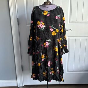 Flowery Dress XL long sleeve